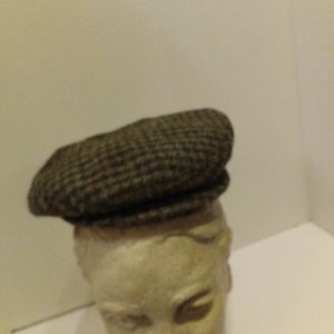LL Bean Harris Tweed brown & grey hat.